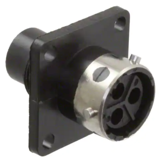 Souriau UTG0103S корпус роз'єму, Square Flange Receptacle, 3 Female Crimp Pins