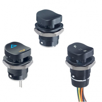 Apem серія клавішних перемикачів FNR Series, 2-3 position, 24 VDC, 1 A, illuminated/non-illuminated, SIL2, IP69K