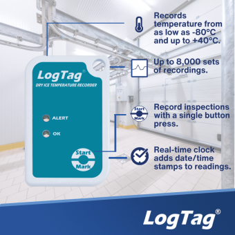 LogTag SRIL-8 реєстратор температури, -80 до +40 °C, Single-Use, IP65