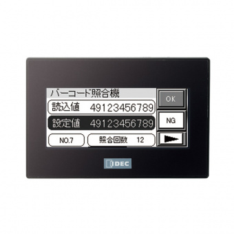 IDEC FT1A-M14SA-B програмований логічний контролер з HMI, 14 I/O, 3.7" HMI, 24VDC, 6 Sink Input, 2 Analog Input, 4 Source Output, 2 Analog Output, Monochrome, Black Bezel
