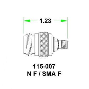 JFW 115-007 роз'єм, SMA Female - N Female, 0 MHz - 8 GHz, 50 Ohm