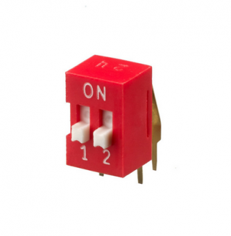 Apem NDA-02-V DIP перемикач, -20 °C to +70 °C, 100 mA 50 VDC, 2 way, RoHS compliance