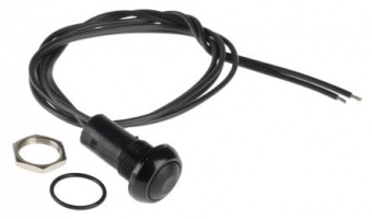 Apem ILP3FAD2 кнопка, Ø 12 mm, Momentary (NO), black actuator, 2 A 24 VDC, IP67