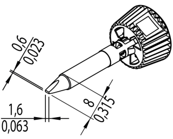 Kurtz Ersa 0142CDLF16/SB паяльне жало, chisel-shaped, 1,6 mm