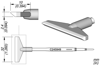 JBC C245949 паяльне жало, blade, 32 mm