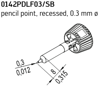 Kurtz Ersa 0142PDLF03/SB паяльне жало, pencil point, Ø 0.3 mm