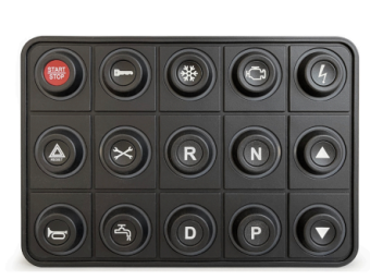 Apem PKI1535SI модульна клавіатура, 12-24 VDC, 15keys, 3 rows, insert 15mm, RGB LED, CANopen, IP67/IP69K