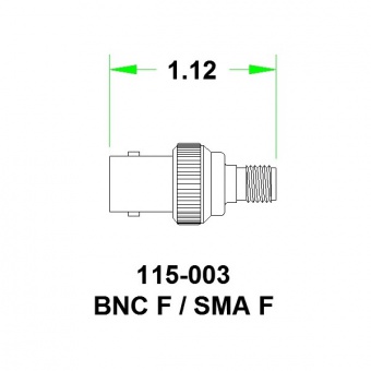 JFW 115-003 роз'єм, SMA Female - BNC Female, 0 MHz - 6 GHz, 50 Ohm