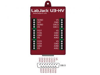 LabJack U3-HV модуль сбора данных, 16 Flexible I/O, 2 Analog Outputs, SPI, I2C, USB 