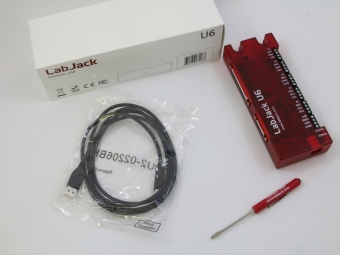 LabJack U6 модуль сбора данных, 20 Digital I/O, 2 Analog Outputs, 14 Analog Inputs, 16-18 Bit ADC, SPI, I2C, USB 