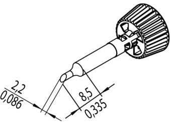 Kurtz Ersa 0142ADLF22/SB паяльне жало, angled face, Ø 2,2 mm