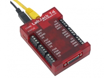 LabJack T4 модуль збору даних, 8 Digital I/O, 2 Analog Outputs, 8 Flexible I/O, 12 Bit ADC, SPI, I2C, USB, Ethernet