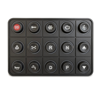 Apem PKI серія модульних клавіатур, 12-24 VDC, 1-15 keys, 1-3 rows, insert 15/24mm, RGB LED, CANbus, J1939, IP67/IP69K