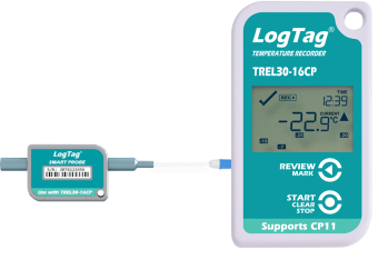 LogTag TREL30-16CP реєстратор температури з зовнішнім сенсором, -80 до +40 °C, Multi-Use, LCD, IP61