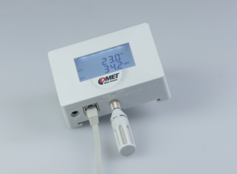Comet  TA7611 Ethernet-датчик TA7611 для зовнішнього зонда (T+RH/CO2) та вбудованим сенсором тиску