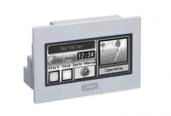 IDEC FT1A-M14KA-S програмований логічний контролер з HMI, 14 I/O, 3.7" HMI, 24VDC, 6 Source Input, 2 Analog Input, 4 Sink Output, 2 Analog Output, Monochrome, Silver Bezel