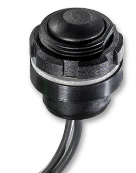 Apem IZPR3F422 кнопка, Ø 16 mm, Momentary (NO), black actuator, 200 mA 48 VDC, IP67