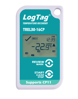 LogTag TREL30-16CP реєстратор температури з зовнішнім сенсором, -80 до +40 °C, Multi-Use, LCD, IP61