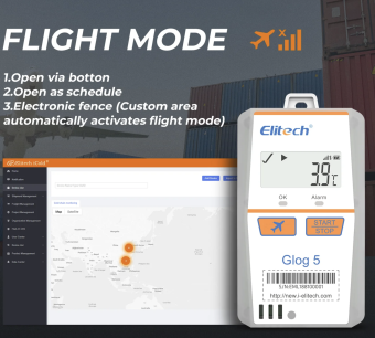 Elitech Elitech Glog 5 одноразовий IoT реєстратор температури для холодового ланцюга та логістики -30 до +70 °C, Single-Use, PDF, LCD, IP65