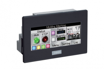 IDEC FT1A-C14KA-B програмований логічний контролер з HMI, 14 I/O, 3.8" HMI, 24VDC, 6 Source Input, 2 Analog Input, 4 Sink Output, 2 Analog Output, Black Bezel