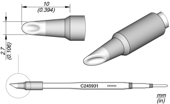 JBC C245931 паяльне жало, mini spoon, Ø 2.7