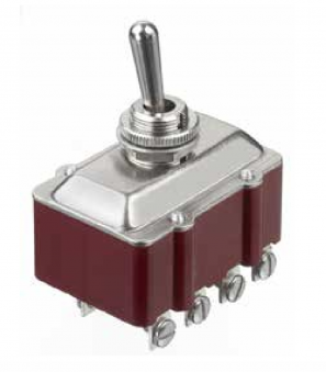 Apem 669 тумблер, 10 A 30 VDC, 4 pole, ON-OFF-ON, Screw terminals