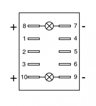 Apem KR44-1RCAKEEG клавішний перемикач, ON-ON-MOM, 5 A 24 VDC, green led, IP68