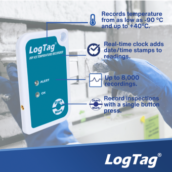 LogTag TREL-8 реєстратор температури з зовнішнім сенсором, -90 до +40 °C, Multi-Use, IP61