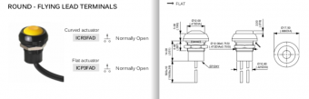 Apem ICP3FAD2101 кнопка, Ø 12 mm, Momentary (NO), 5 A 28 VDC / 0,5 A 48 VAC, IP67