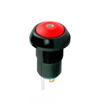 Apem IPR1SAD6L0S кнопка, Ø 12 mm, Latching OFF - ON, red actuator, red led, IP67