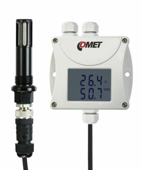 Comet T3419P датчик температури та вологості, 1ch, up to 25 bars, -30 to +105 °C, 0 to 100% RH, RS485, LCD, 1m cable