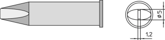 Weller T0054480199 паяльне жало XHT D, chisel, 5,0 x 1,2 mm