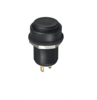 Apem ILP3SAD2 кнопка, Ø 12 mm, Momentary (NO), black actuator, 2 A 24 VDC, IP67