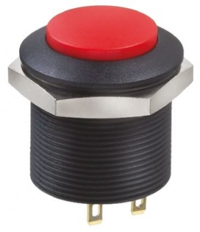 Apem FPAR1D1462C1X кнопка, Ø 24 mm, Latching (OFF-ON), Illuminated, red led, 200 mA, 12VDC, IP69K