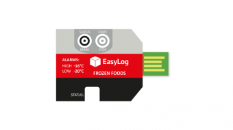 Lascar EL-PDF-1-002 реєстратор температури, -30 до +60 °C, single-use, High -16 °C and Low -20 °C Alarm, USB, IP67