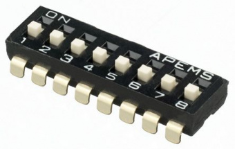 Apem серія DIP перемикачів IKC SERIES, -25 °C to +70 °C, 100 mA 24 VDC, 2 to 10 Way, 1,27 mm pitch, tape seal, surface mount