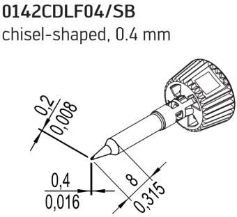 Kurtz Ersa 0142CDLF04/SB паяльне жало, chisel-shaped, 0,4 mm
