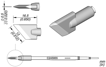 JBC C245955 паяльне жало, knife, 13 x 0,5 mm