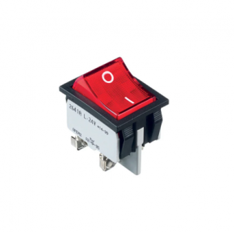Apem 2631LH/2A23621L220V клавішний перемикач, 1 pole, 16A 250VAC, ON - OFF, red color, with lamp