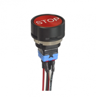 Apem WPF456G06 кнопка, Ø 22 mm, Double pole, 4A 28VDC, Momentary, red color, IP67/IP69K