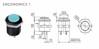 Apem FPAR1A1212X0X кнопка, Ø 24 mm, Latching (OFF-ON), 4A, 12VDC, IP69K