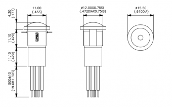 Apem IXP3W11W кнопка, Ø 12 mm, Momentary (NO), harsh environments, blue actuator, white led, 2 A 28 VDC, IP69K