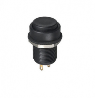 Apem ILR3SAD2 кнопка, Ø 12 mm, Momentary (NO), black actuator, 2 A 24 VDC, IP67
