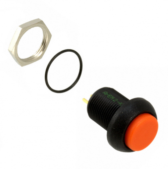 Apem IMP7Z492 кнопка, Ø 12 mm, orange actuator, Momentary, NC+NO, 3 A 28 VDC, IP67, Harsh / Noisy environments