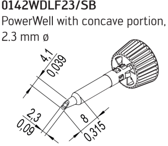 Kurtz Ersa 0142WDLF23/SB паяльне жало, PowerWell with concave portion, Ø 2,3 mm