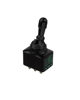 Apem 12156-2VX778 тумблер, MIL-STD, Ø 11.9 mm, 3 pole, ON-ON, 2 A 250 VAC- 4 A 28 VDC, 2 Locked positions, IP67
