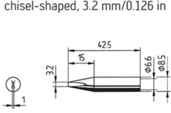 Kurtz Ersa 0842ED/SB паяльне жало, chisel-shaped, 3,2 mm