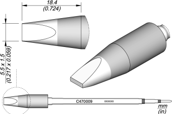 JBC C470009 паяльне жало, chisel, 5,5 x 1,5 mm
