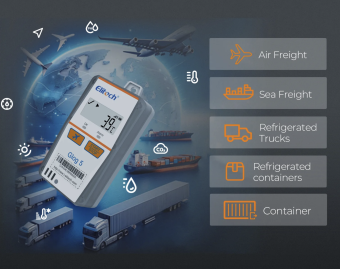 Elitech Elitech Glog 5 одноразовий IoT реєстратор температури для холодового ланцюга та логістики -30 до +70 °C, Single-Use, PDF, LCD, IP65