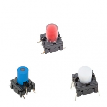 MEC 1IS серія ковпачків для PCB кнопок, Ø6,5 mm, LED